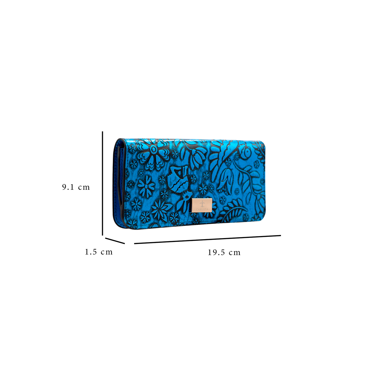 CARTERA AZUL METALICO