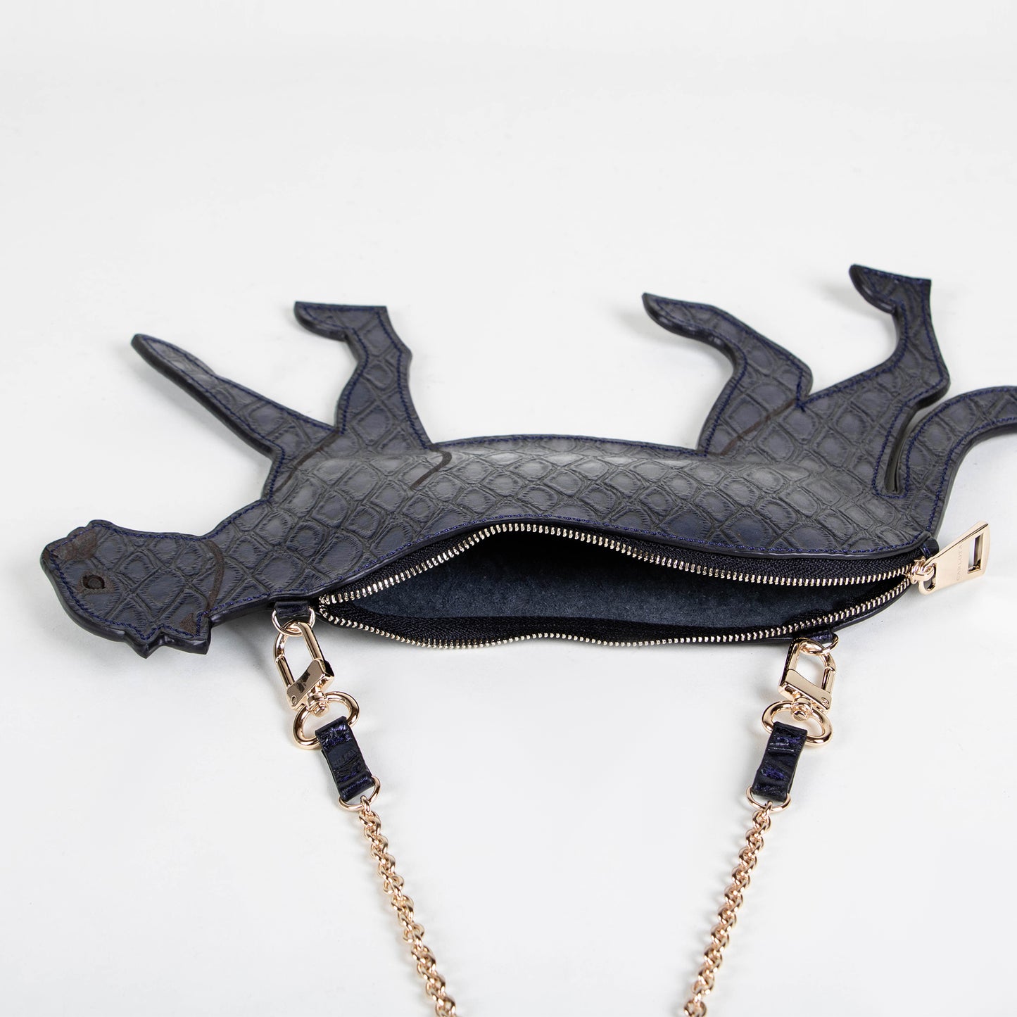 CROSSBODY JAGUAR AZUL MARINO GRABADO