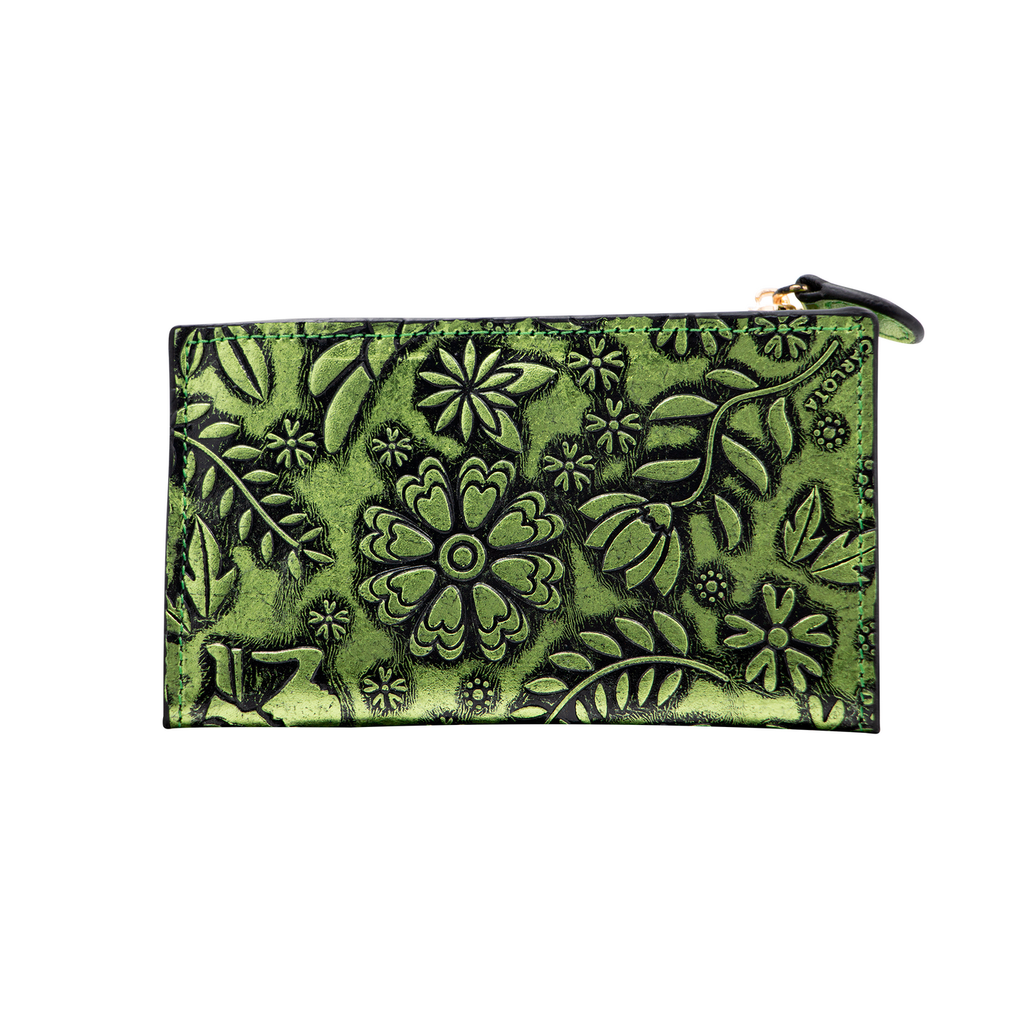CARTERA TARJETERO VERDE METALICO