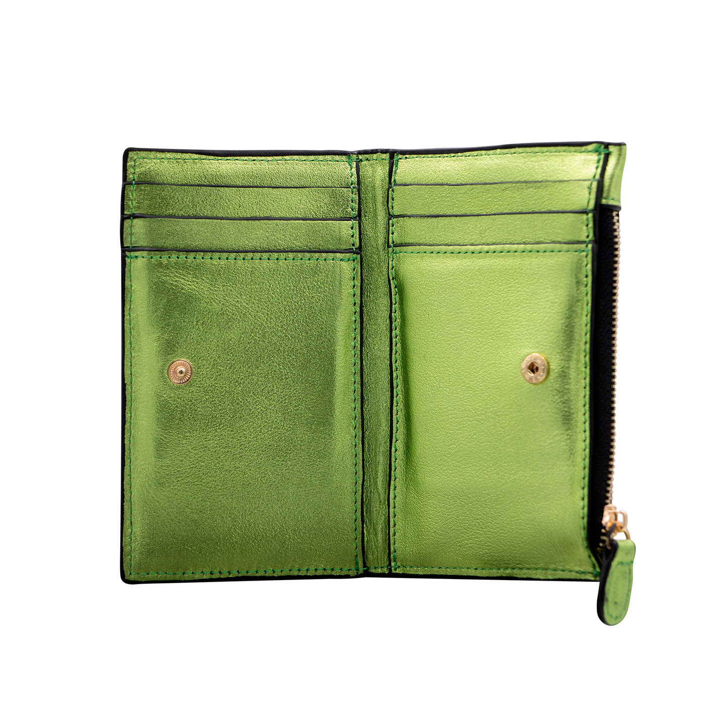 CARTERA TARJETERO VERDE METALICO