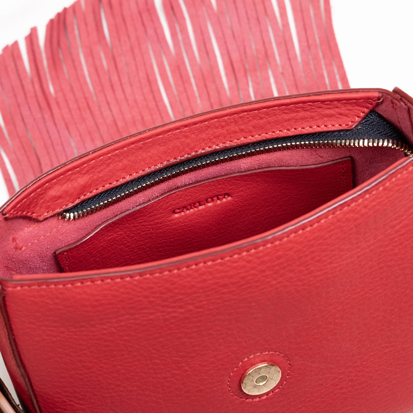 CROSSBODY FLECOS ROJO