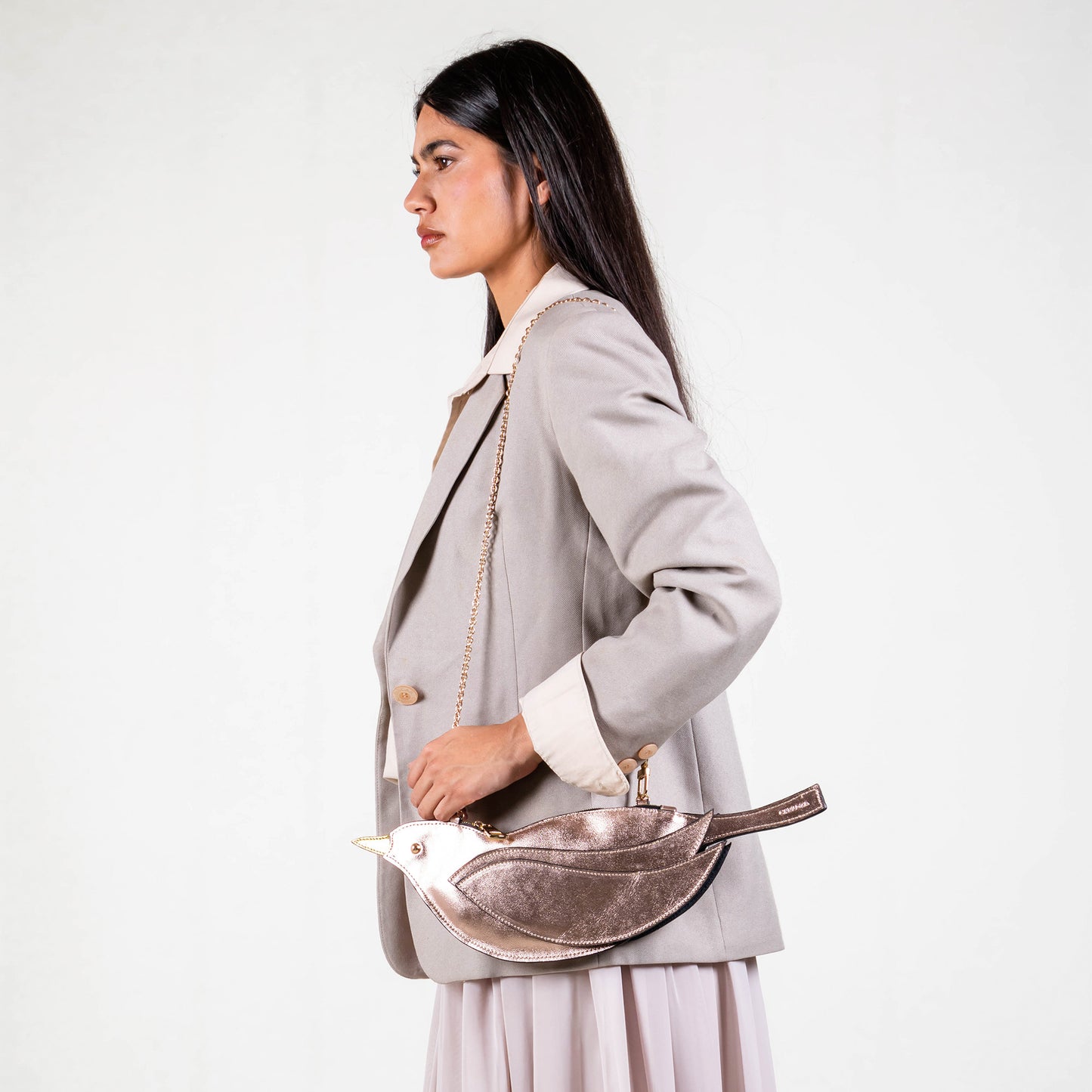 CROSSBODY PAJARITO ORO ROSA