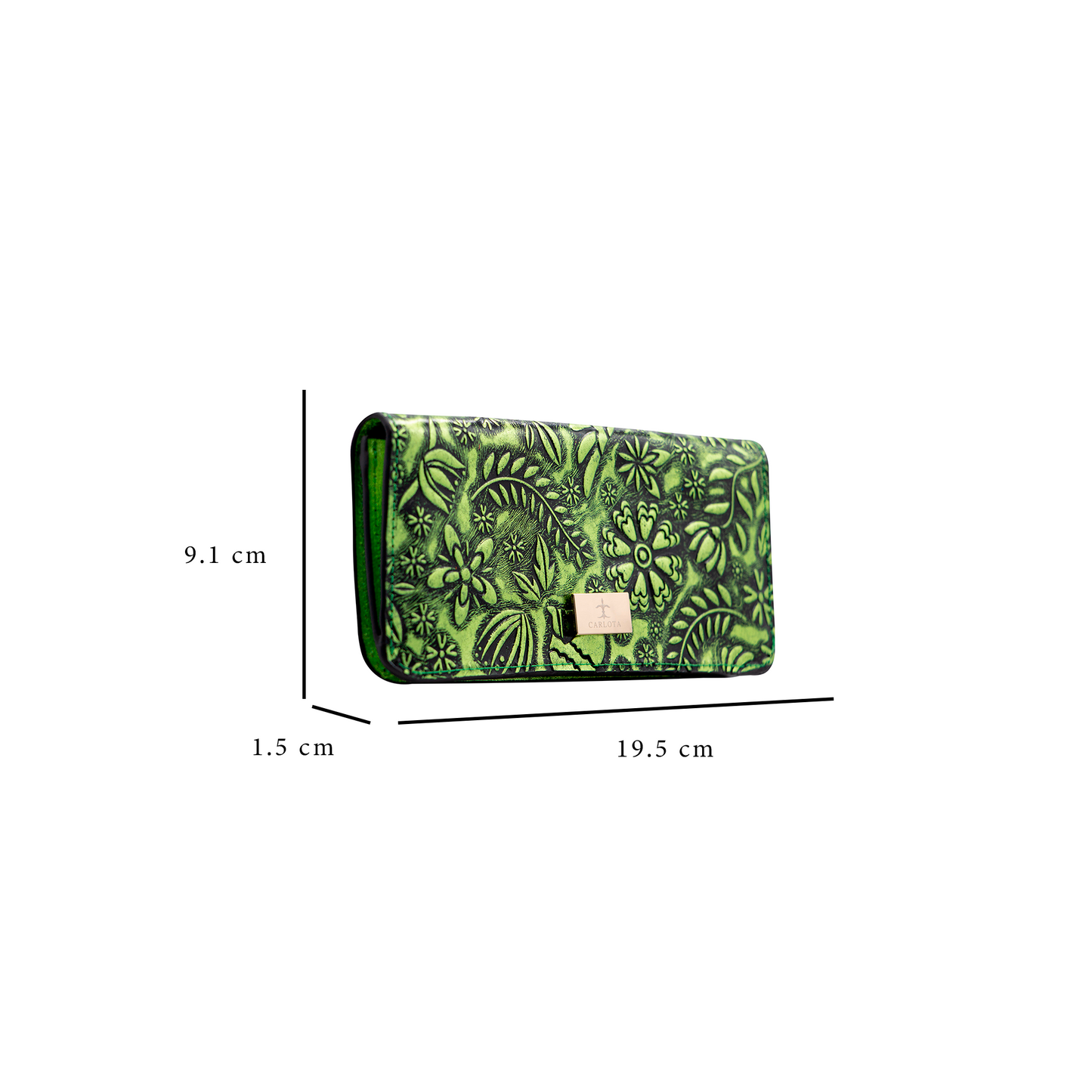 CARTERA VERDE METALICO