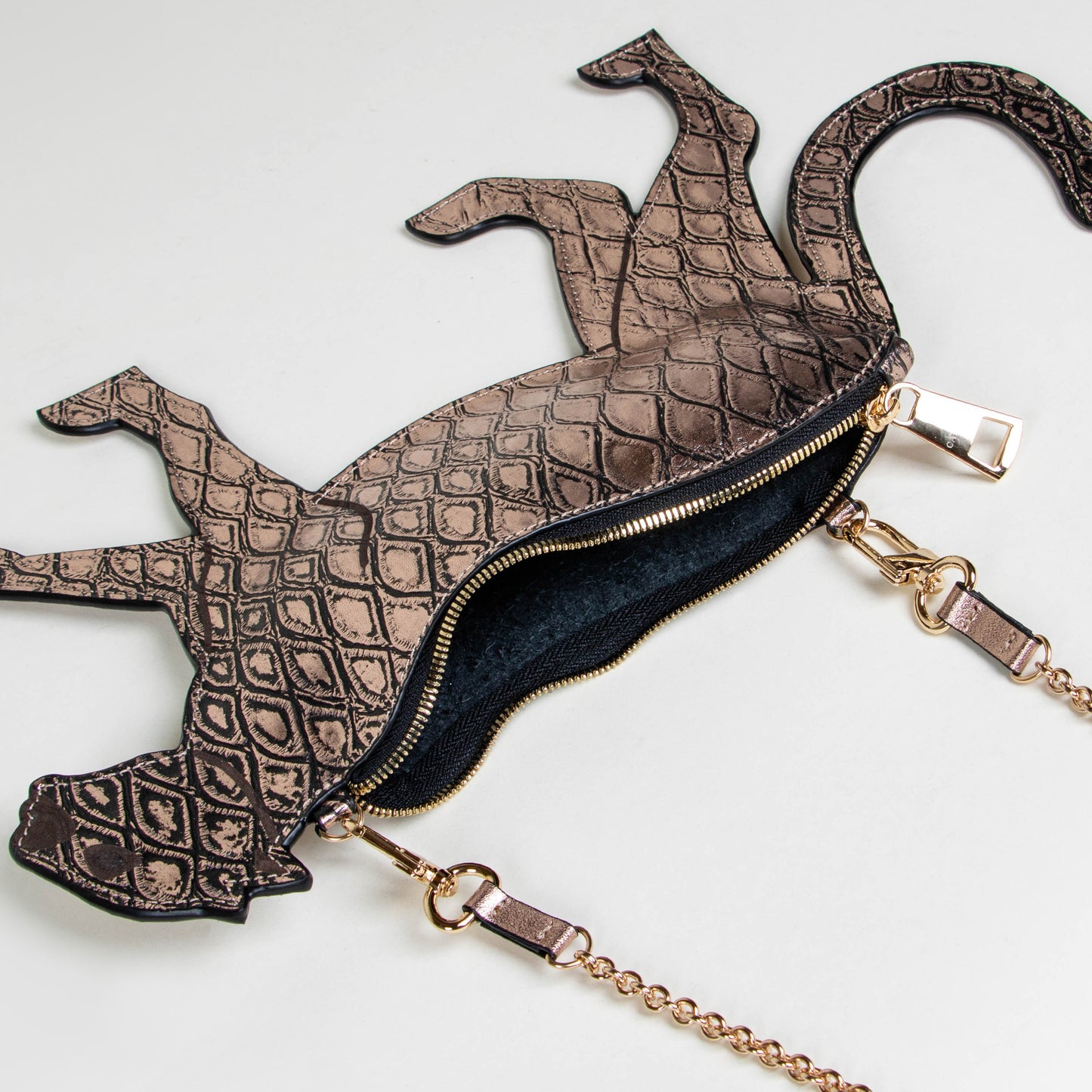 CROSSBODY JAGUAR ORO ROSA ESCAMAS