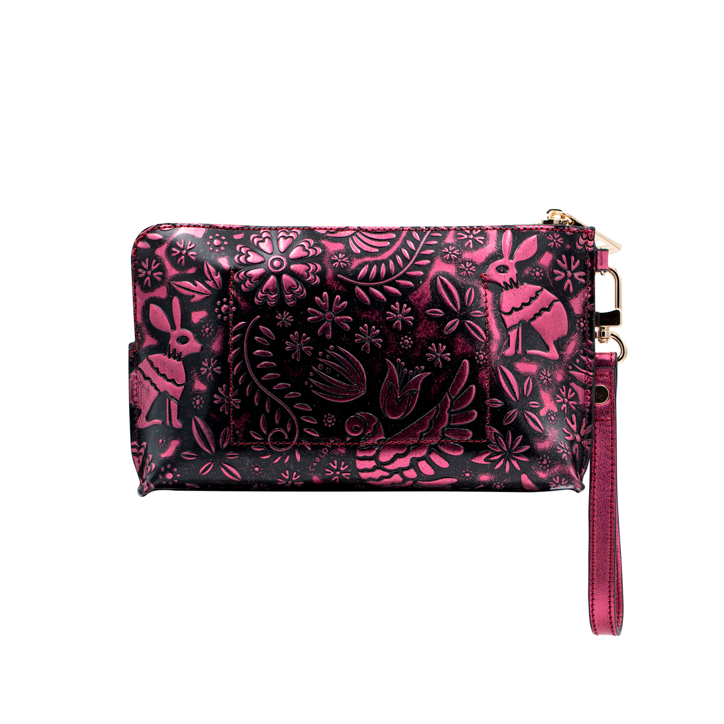 MINI CLUTCH ROSA METALICO