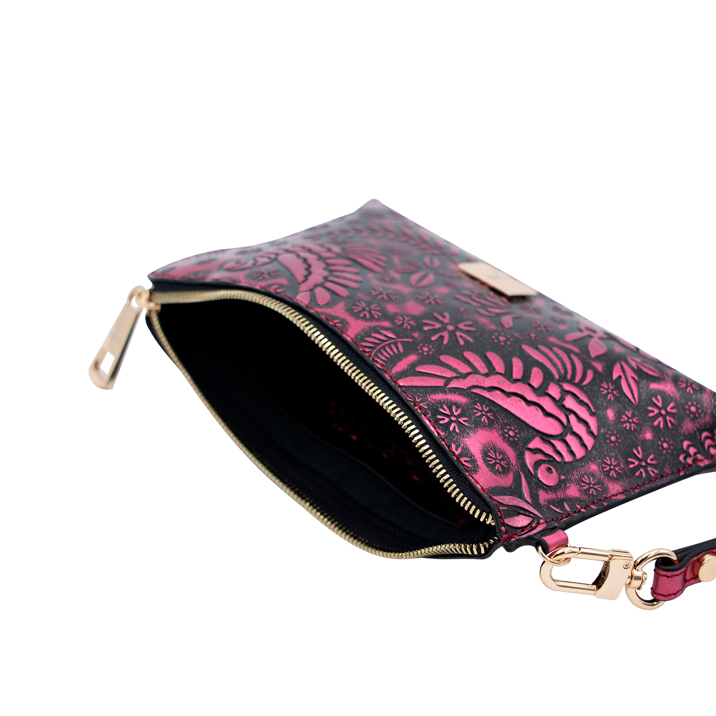 MINI CLUTCH ROSA METALICO