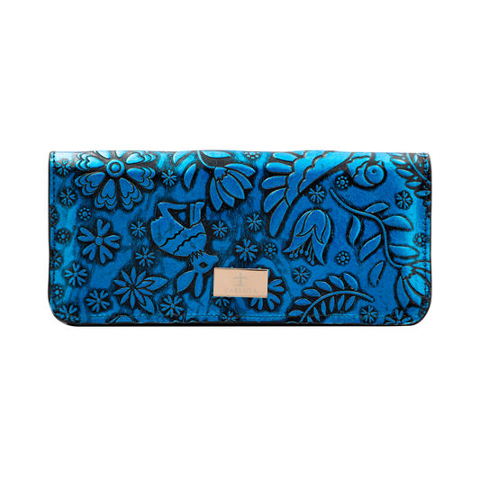 CARTERA AZUL METALICO