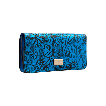 CARTERA AZUL METALICO