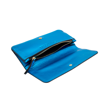 CARTERA AZUL METALICO