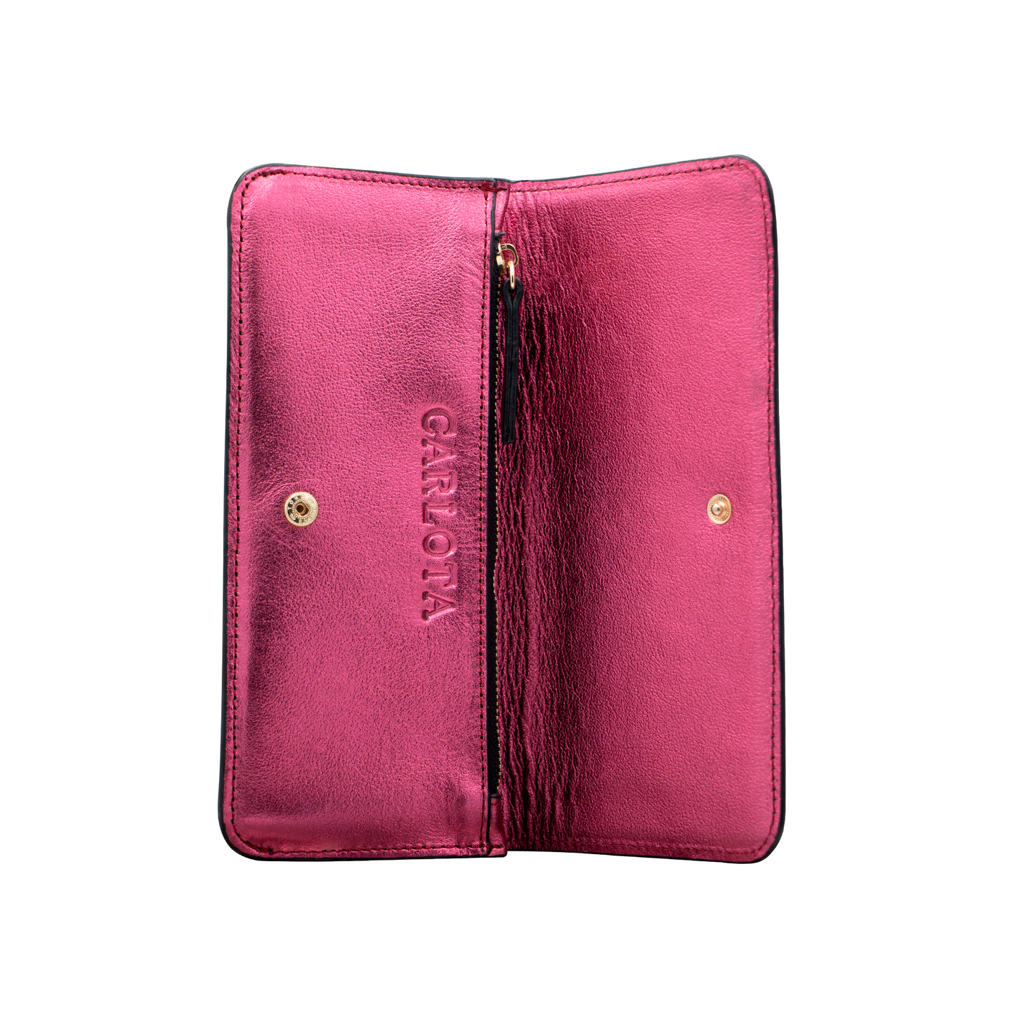 CARTERA ROSA METALICO