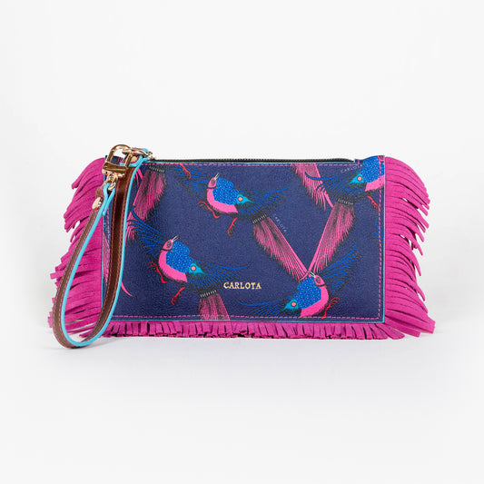 MINI CLUTCH ESTAMPADO PAJARITO