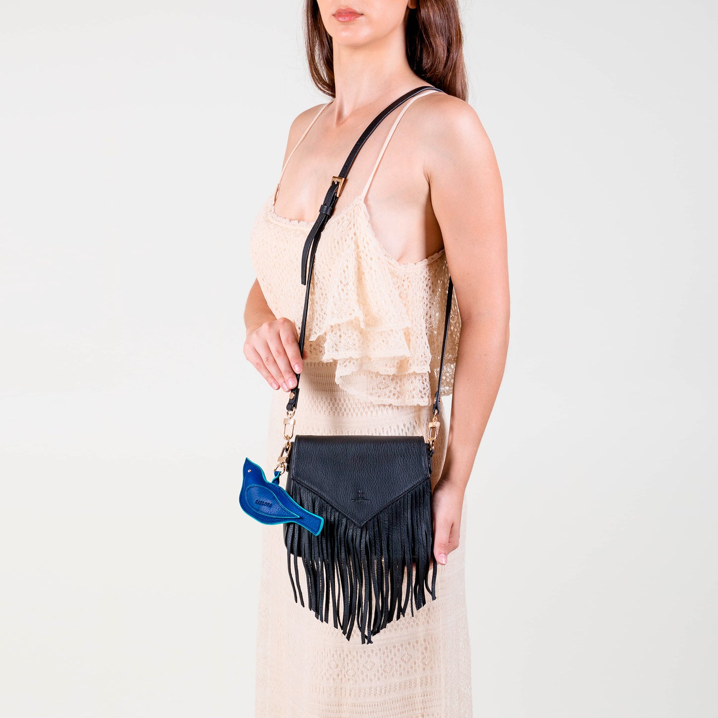 CROSSBODY FLECOS NEGRO