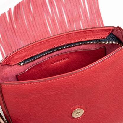 CROSSBODY FLECOS ROJO