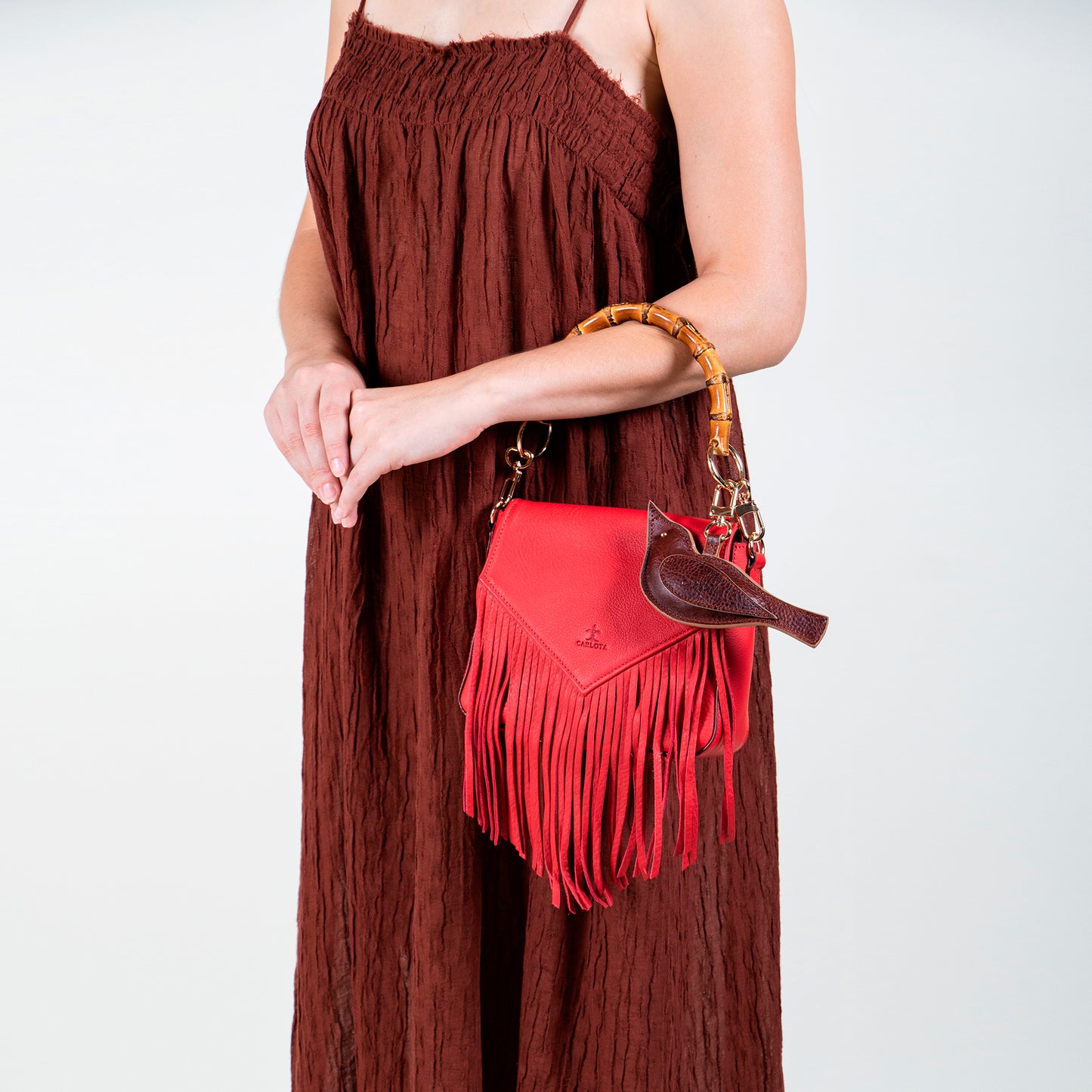 CROSSBODY FLECOS ROJO