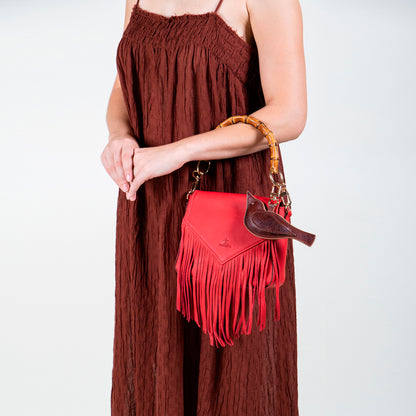 CROSSBODY FLECOS ROJO