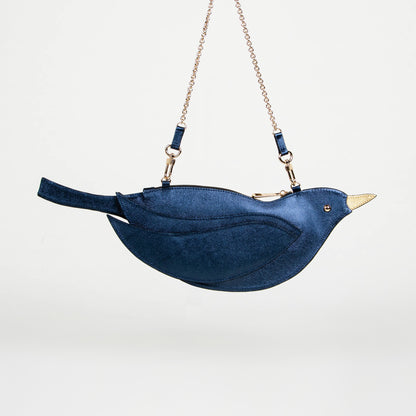 CROSSBODY PAJARITO AZUL METÁLICO