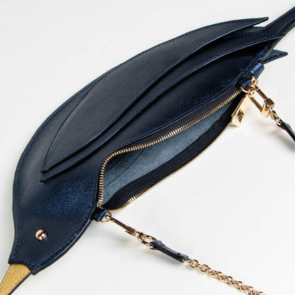 CROSSBODY PAJARITO AZUL METÁLICO