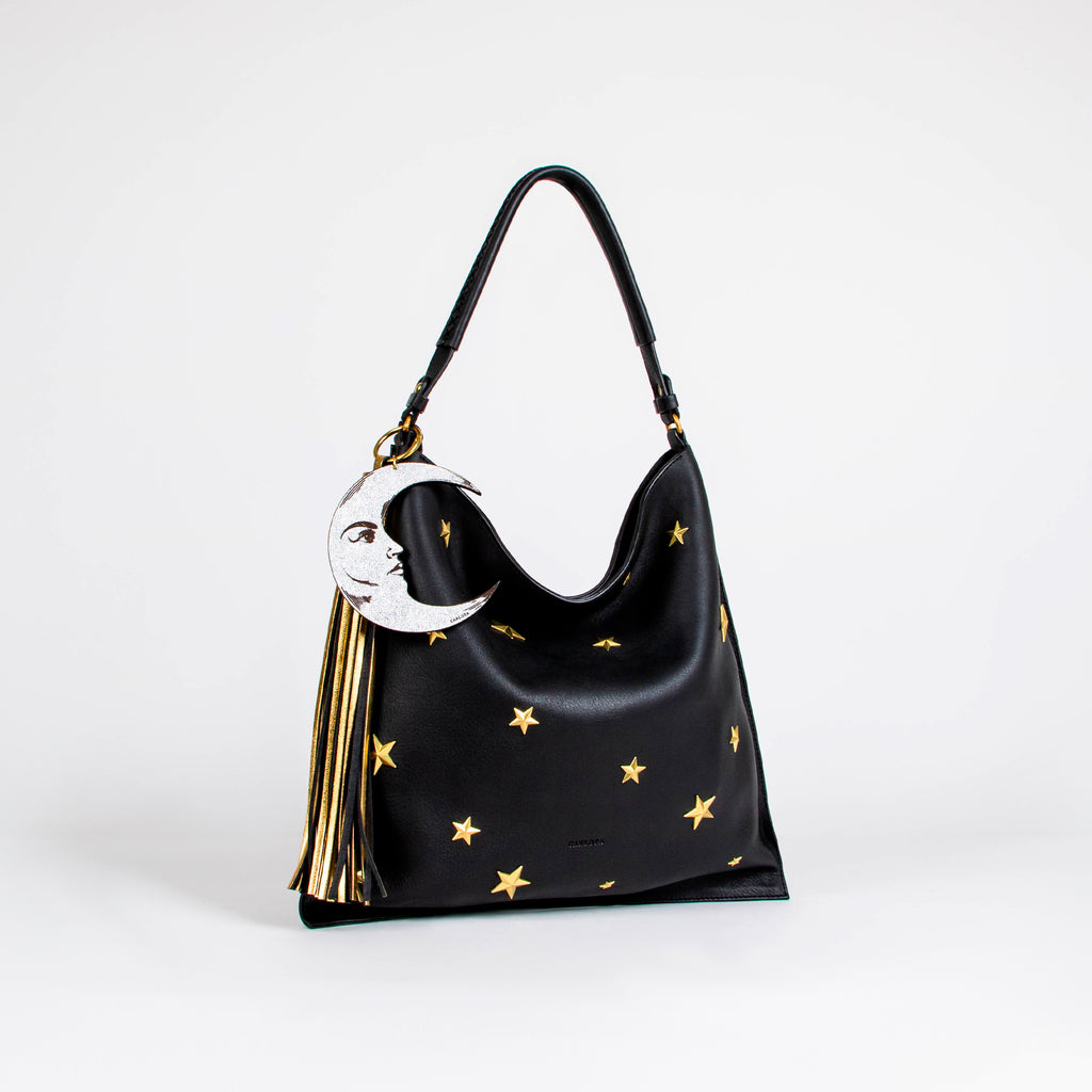 BLACK LUNA Y ESTRELLA HOBO