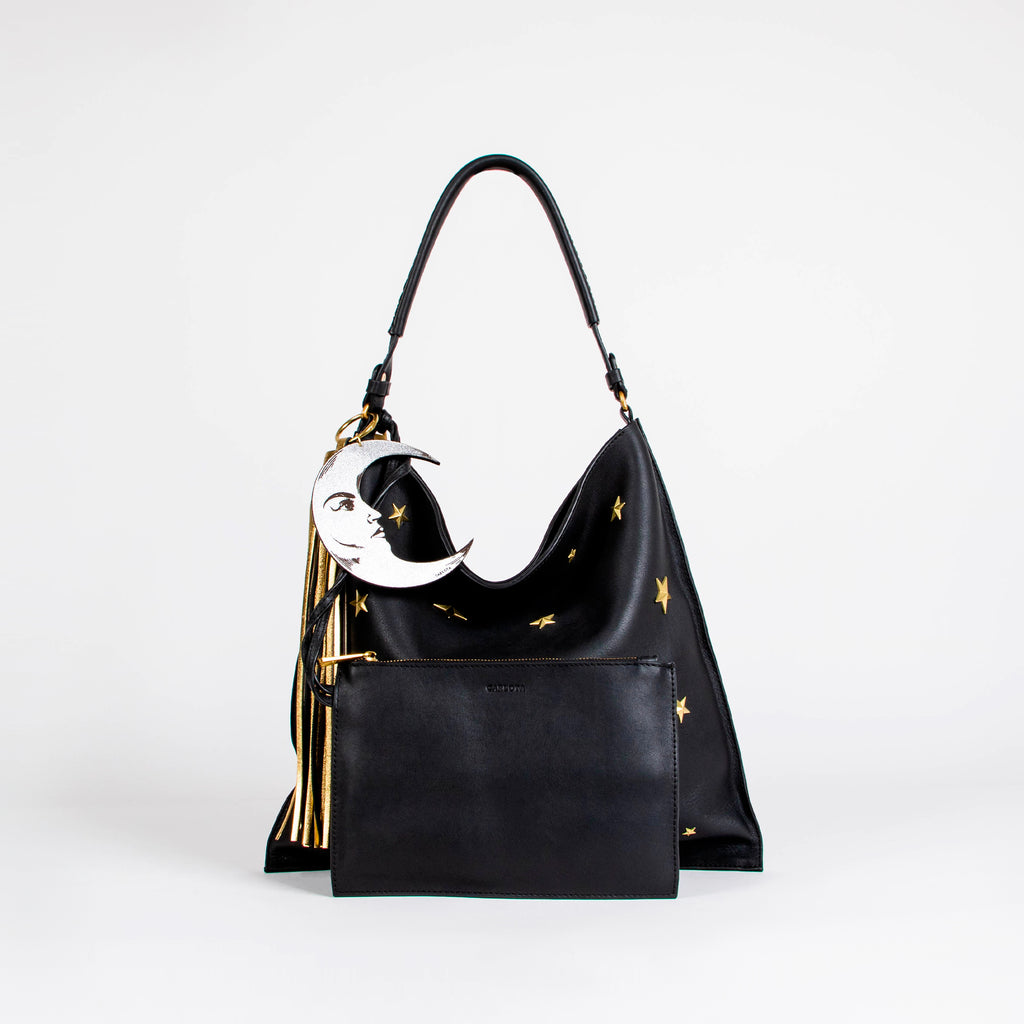 BLACK LUNA Y ESTRELLA HOBO