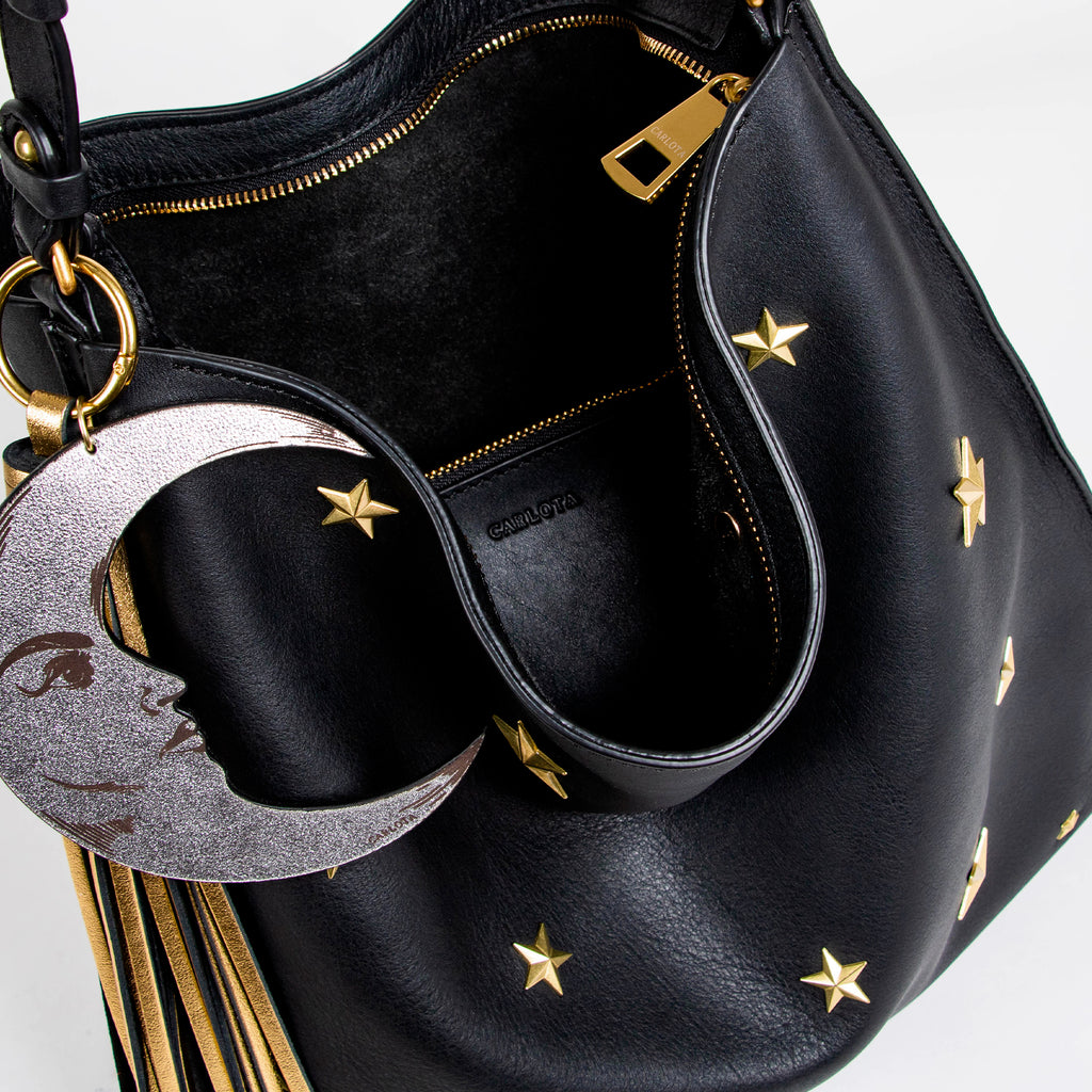 BLACK LUNA Y ESTRELLA HOBO