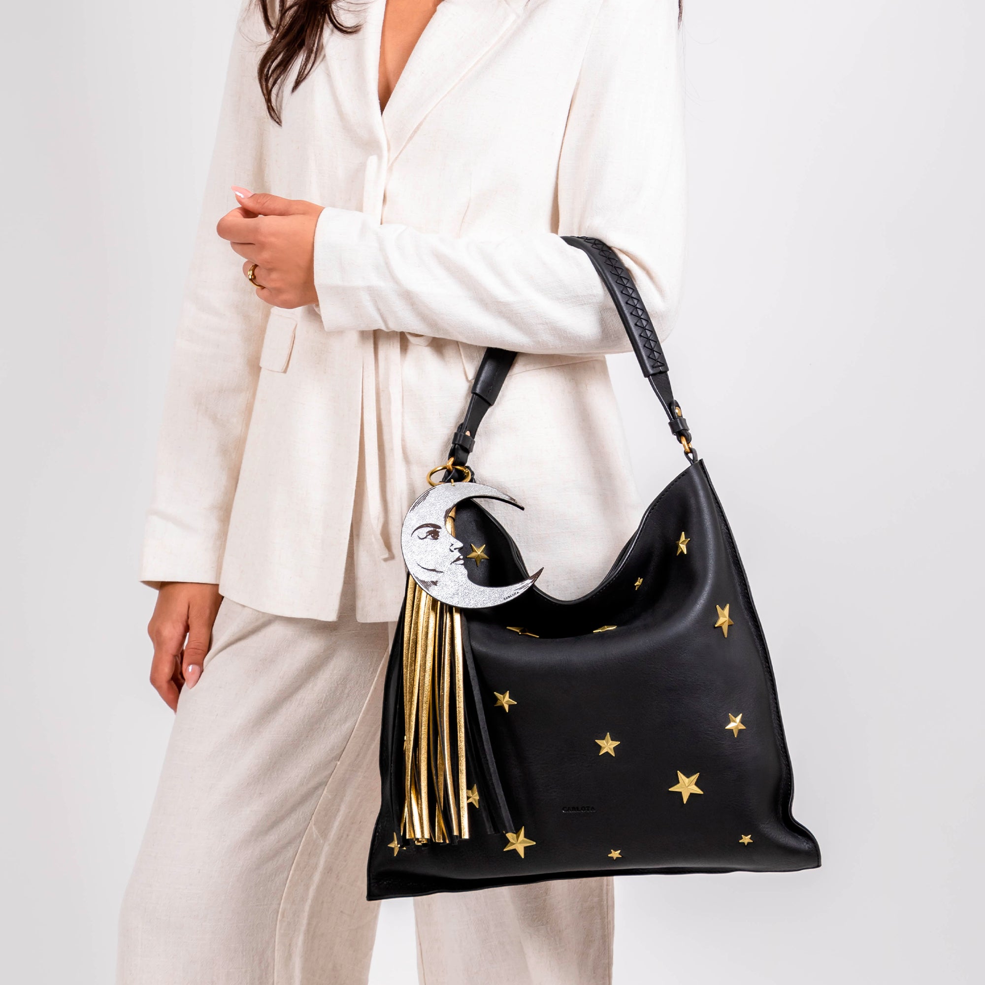 BLACK LUNA Y ESTRELLA HOBO