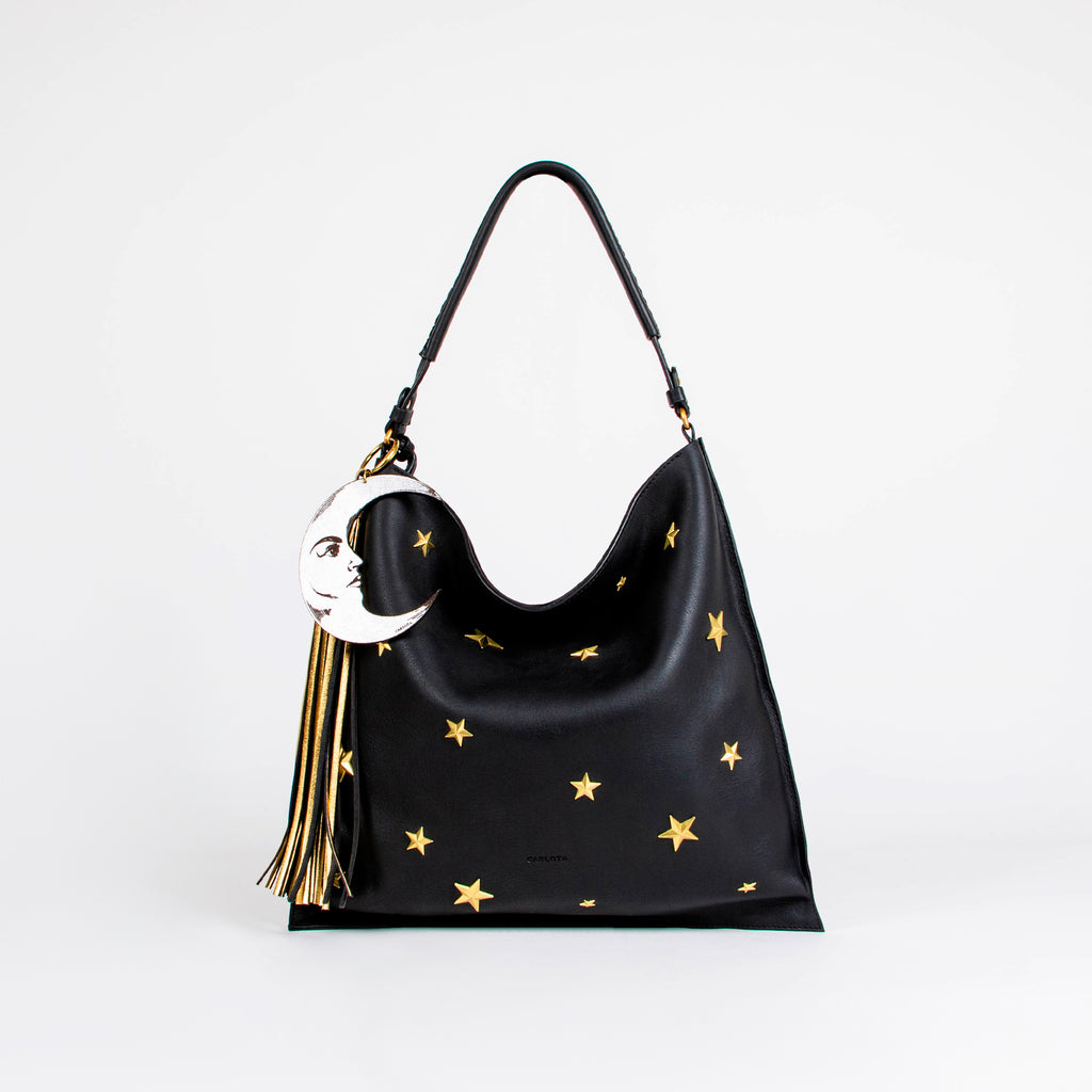 BLACK LUNA Y ESTRELLA HOBO